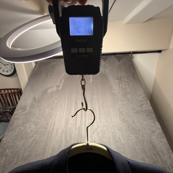 Lauren Ralph Lauren Mens Suit 48L Blazer Navy Blue Windowpane Wool 38x34 Pants - Picture 15 of 16